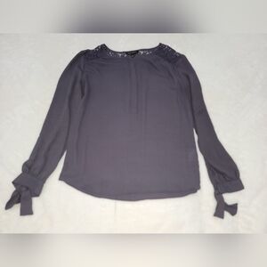 Banana Republic Gray Puff Sleeve Blouse